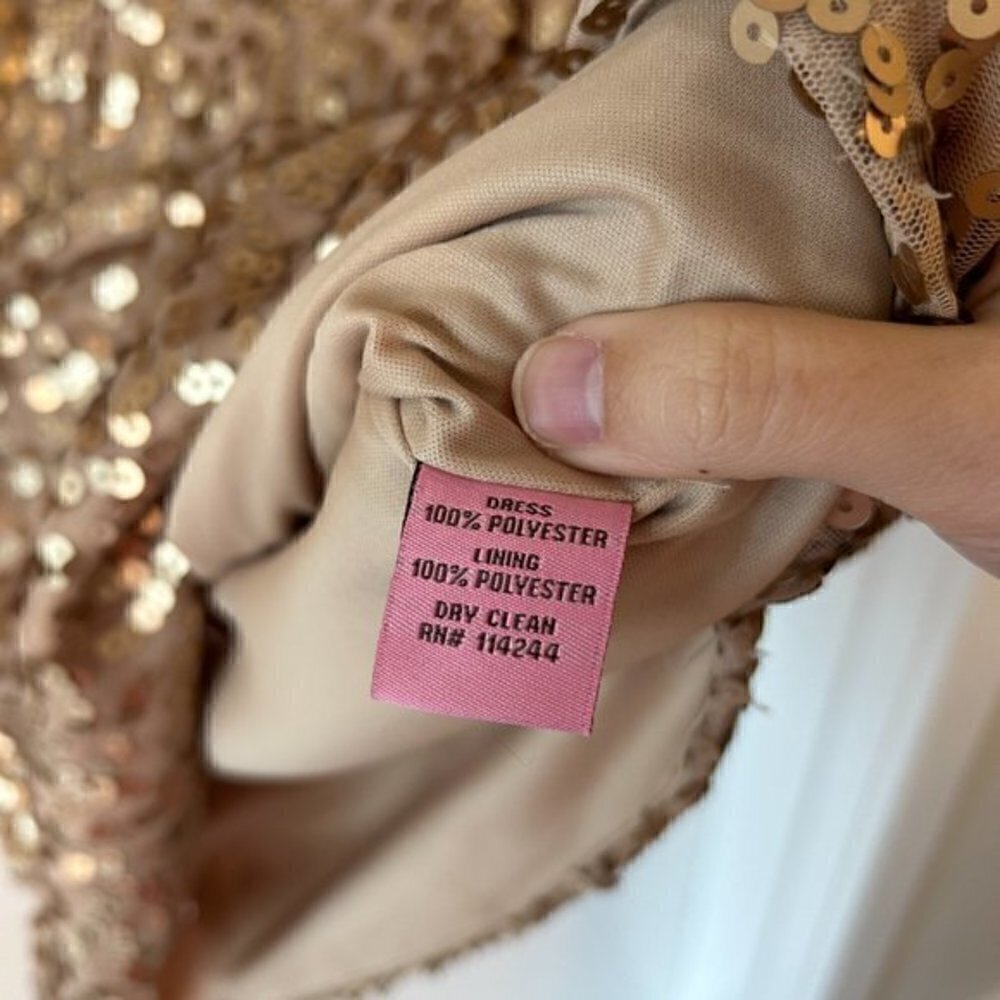 Eliza J. Gold Sequins Scoop Cocktail Dress Size 10 - Picture 6 of 7